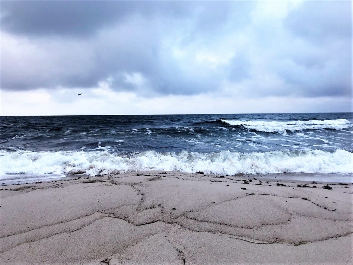kort tur langs stranden