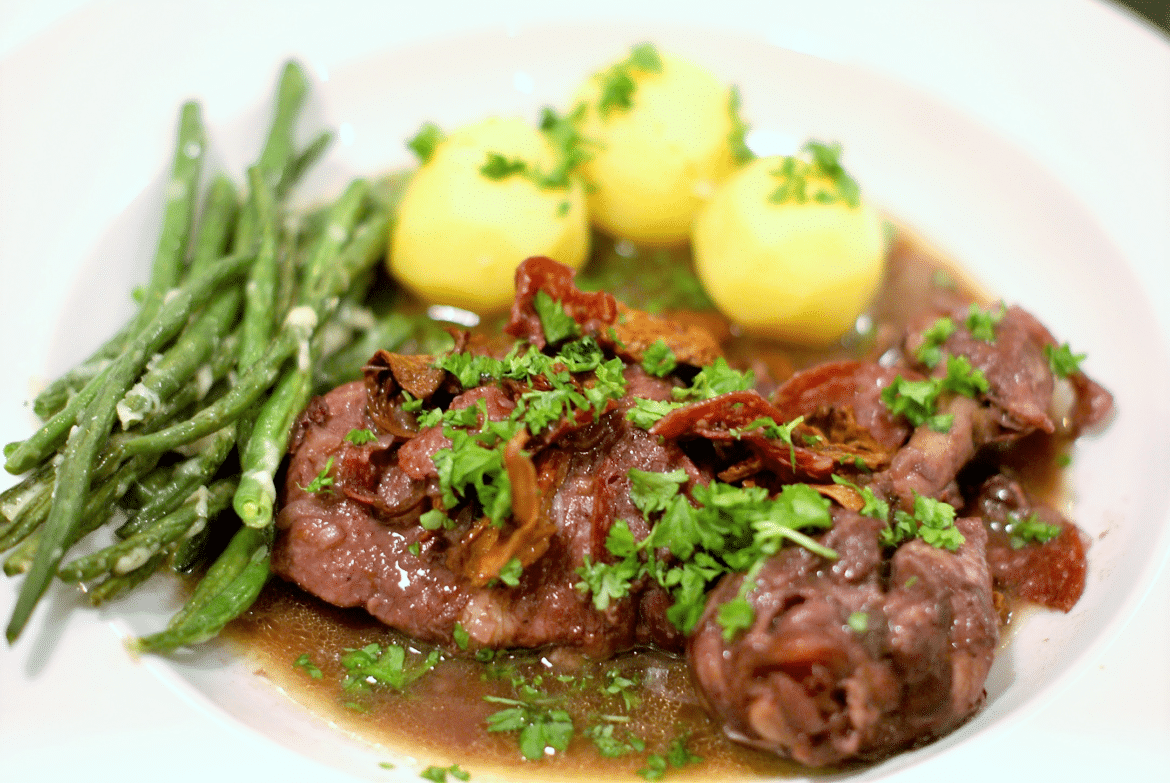 coq au vin på italiensk