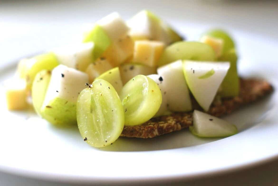knækbrødsbruchetta med ost