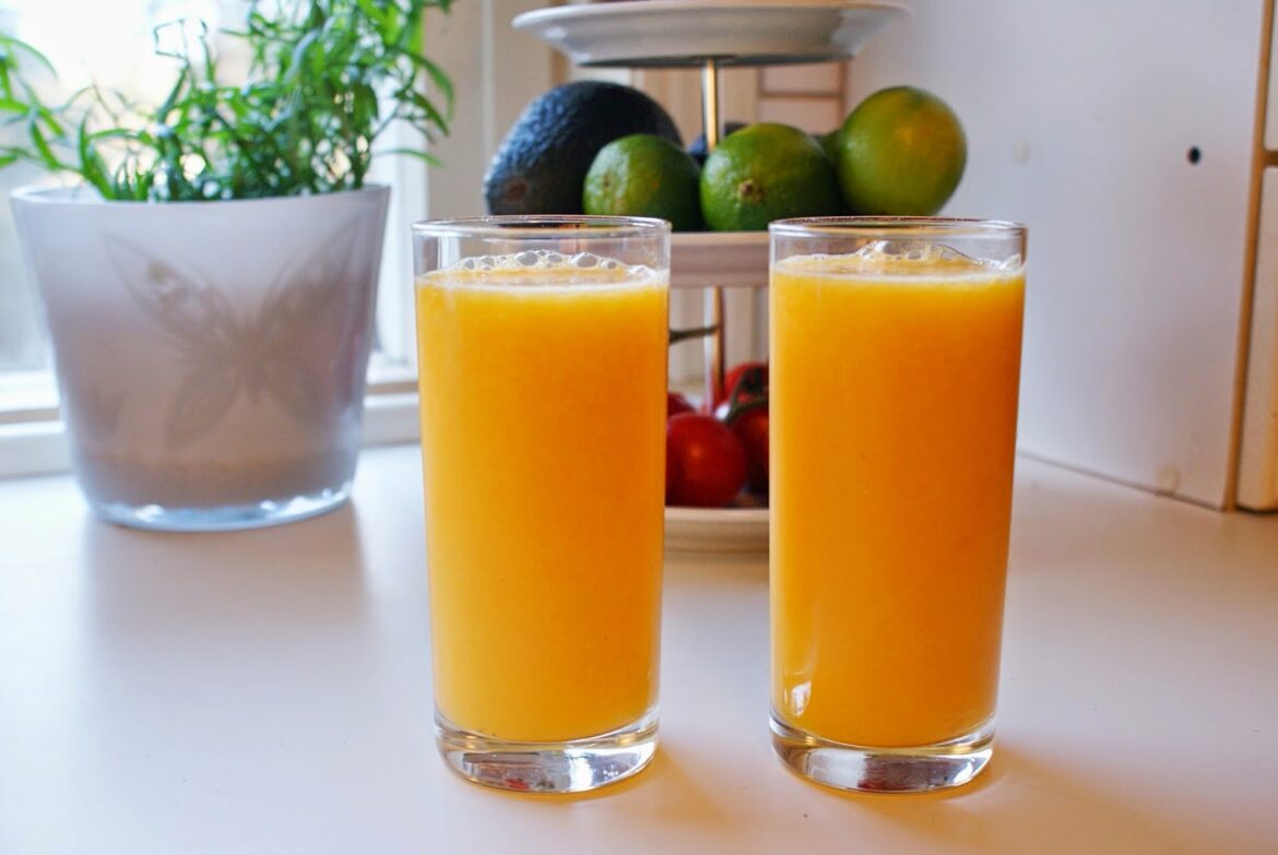 friskpresset juice på passionsfrugt
