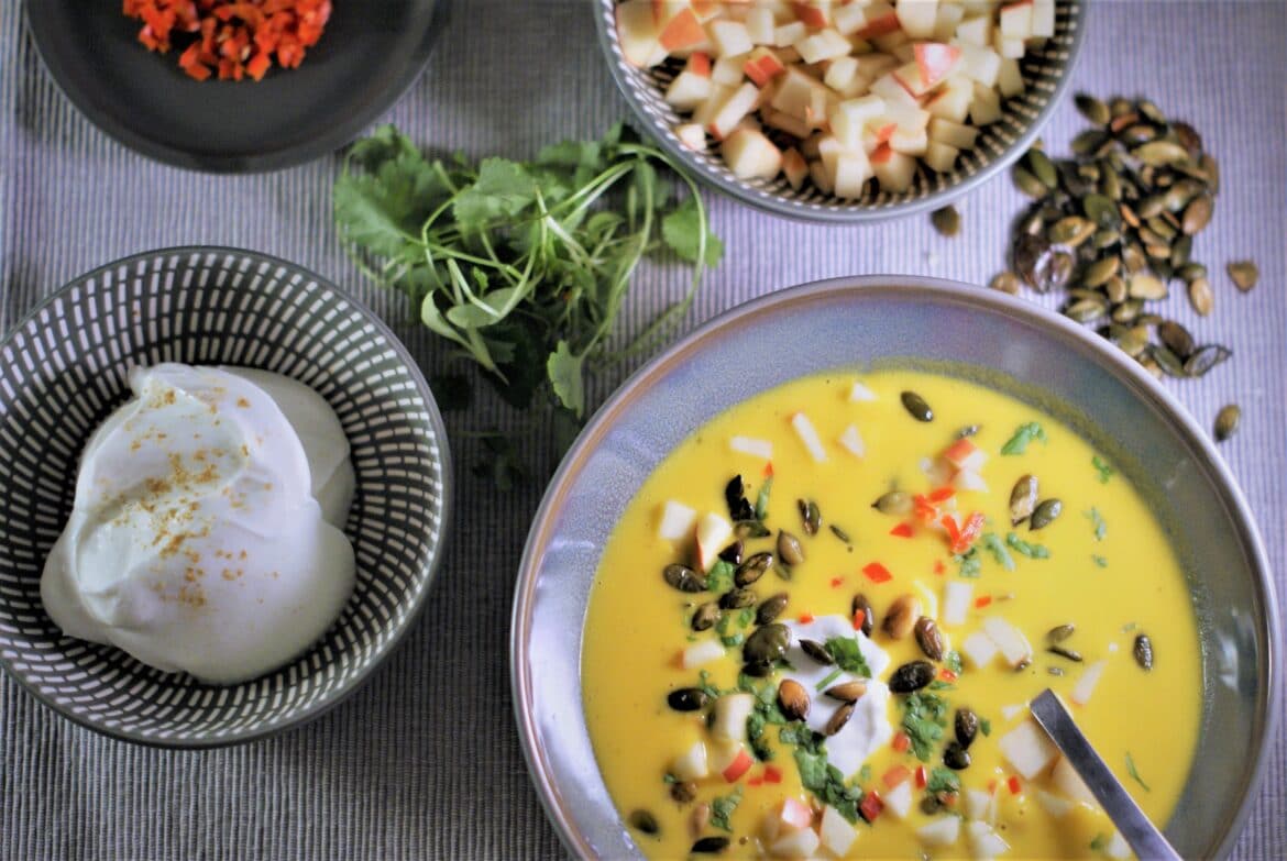 Græskarsuppe med topping