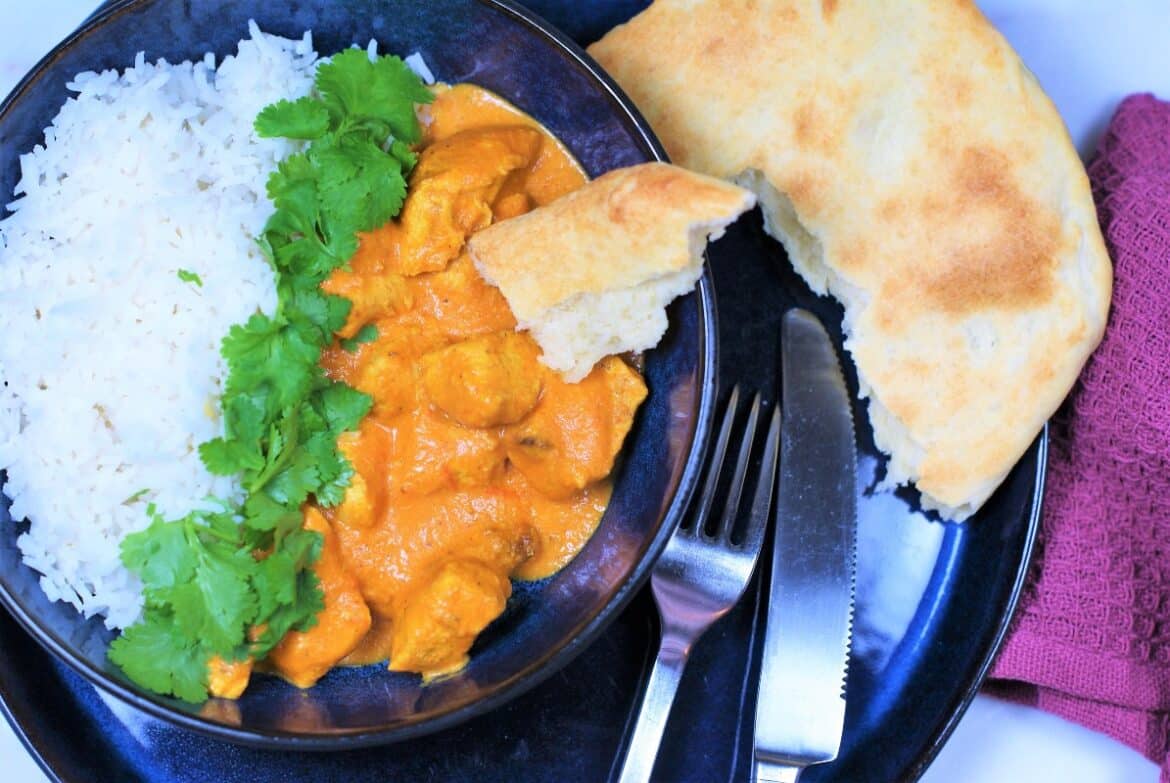 opskrift paa butter chicken som er et af familiens favorit måltider og som boernene elsker