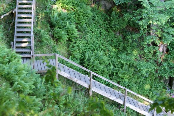 trappe ned til bunden af helligdomsklipperne paa bornholm